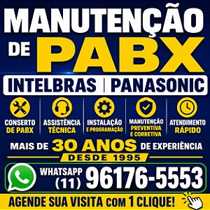 Manutenção de PABX Intelbras e Panasonic