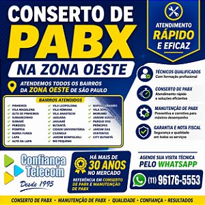 Conserto de PABX em Pinheiros