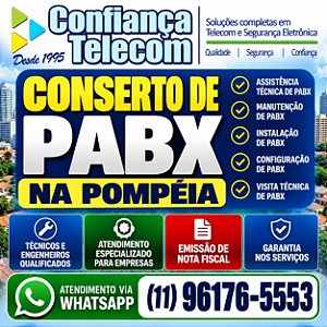 Conserto de PABX na Pompéia (11) 2011-4286