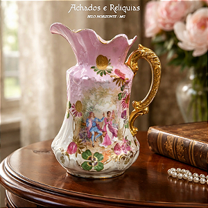 Jarra Antiga Art Nouveau em Porcelana Francesa de Limoges