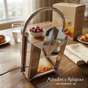 Porta Sachês de Adoçante Cromado Inotex – Ornamentos Finos com Caixa Original