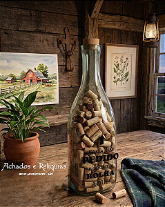 Garrafão Grande Decorativo em Vidro Espesso "Faça um PEDIDO e Jogue a ROLHA Aqui!"