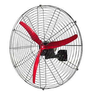 VENTILADOR INDUSTRIAL GG36' (1M) PRETO 3 PÁS VERMELHA MOTOR MERCOSUL 0.5CV TRIFASICO C/SUPORTE