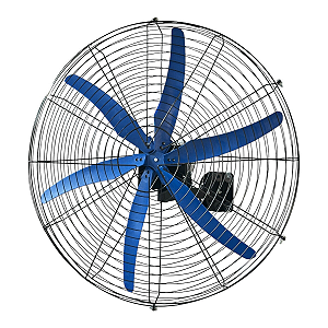 VENTILADOR INDUSTRIAL GG36' (1M) PRETO 6 PÁS AZUL MOTOR MERCOSUL 0.5CV TRIFÁSICO C/SUPORTE