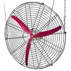 VENTILADOR GG36' (1M) PRETO 3 PÁS VERMELHA MOTOR MERCOSUL 0.5CV MONOFASICO