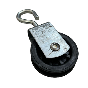 ROLDANA AVICOLA DE NYLON INJETADA 250KG55MM C/ GANCHO