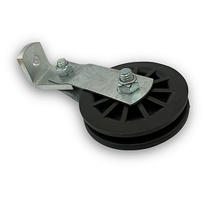 ROLDANA 80MM AVICULTURA NYLON INJE. 350KG C/ SUPORTE L