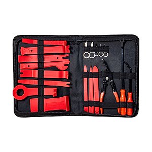 Jogo de Espátulas de Nylon para Desmontagem Automotiva Painel e Forro de Porta - Kit 19 Peças