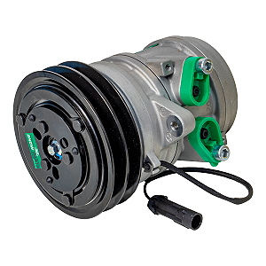 Compressor Ar Condicionado HHI SP10 Trator LS R60 / R65 / U60 - 12V Polia 121mm 1A