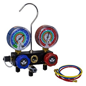 Manometrô Analógico 2 Vias R134a R22 R12 R404a + Mangueira 0,90m - Mastercool 93636-MR