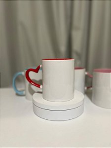 Caneca Alça Coração e interna Vermelha