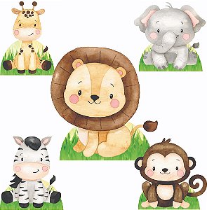 Safari Cut Kit 1 Display de Chão 4 de Mesa Festa Cenários Totens