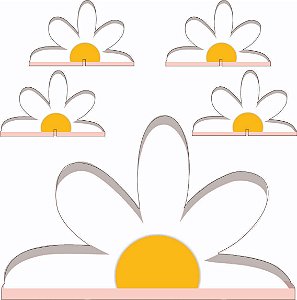 Margarida Kit 1 Display de Chão 4 de Mesa Festa Cenários Totens