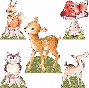 Bosque Encantado Kit 1 Display de Chão 4 de Mesa Festa Cenários Totens