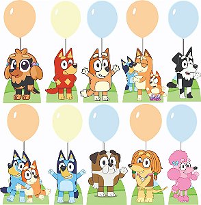 Bluey e Bingo Centro de Mesa