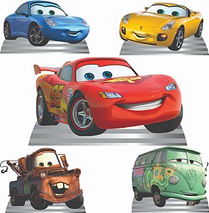 Carros Kit 1 Display de Chão 4 de Mesa Festa Cenários Totens