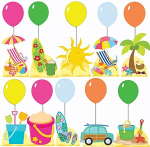 Displays Praia Centro De Mesa Balão Kit Totem