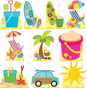 Kit 10 Displays Praia Decoração Festa Totem