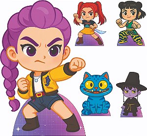 Kit 1 Cenário De Chão E 4 De Mesa Guerreiras Do Kpop Cute 1