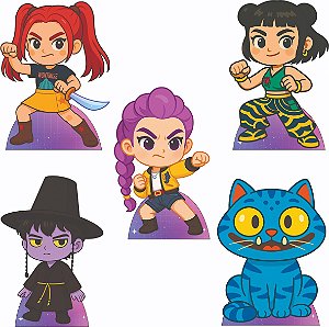 Tema Guerreiras Do Kpop Cute 1 Kit 5 Displays Mdf Totem