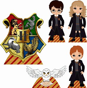 Kit Display Harry Potter 1 Cenário de Chão e 4 de Mesa Decoração Festa