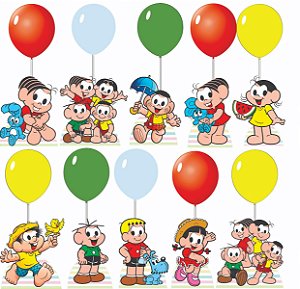 Centro De Mesa Turma Com Balão Mdf Decoração Totem Displays