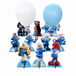 Smurfs Centro de Mesa com Balão