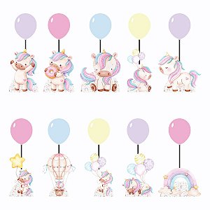 Unicórnio Centro de Mesa com Balão