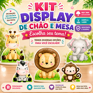 Escolha Seu Tema Display de Chão e Mesa
