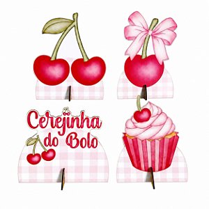Cerejinha do Bolo Aquarelado 4 Displays 25cm