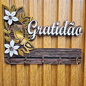 Porta Chave Gratidão e Fé