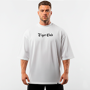 Camiseta Oversized Branca Estampa Tigre 94% Algodão 6% Elastano Conforto Premium
