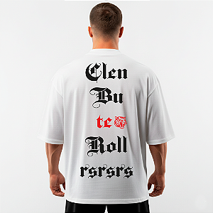 Camiseta Oversized Masculina CLEN-BU-TE-R@L-RS Algodão Premium Gym