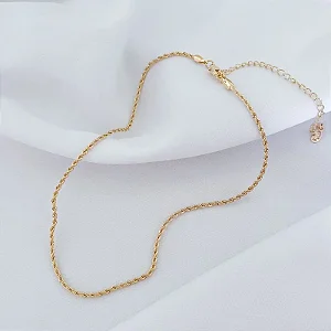 COLAR FIO BAIANO 4MM 45CM EM OURO 18K