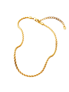 COLAR FIO BAIANO 4MM 45CM EM OURO 18K