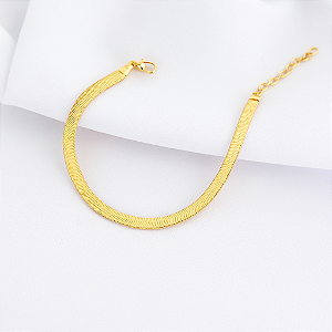 PULSEIRA DUPLA FITA 5MM EM OURO 18K