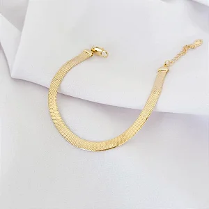 PULSEIRA DUPLA FITA 5MM EM OURO 18K