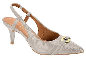 Scarpin Vizzano Salto Fino Detalhe De Metal Calce Facil Cinza