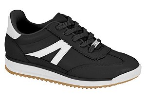 Tenis Jogging Vizzano Com Cadarço Detalhe Recortes Solado Antiderrapante Preto Branco