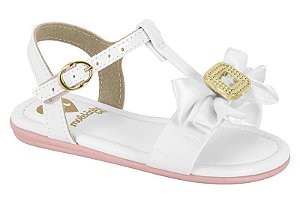 Sandalia Rasteira Molekinha Bebê Com Laço Branco