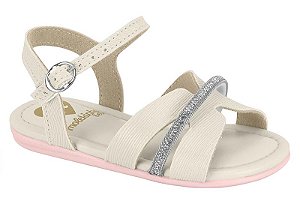 Sandalia Rasteira Infantil Molekinha Bebê  Branco Off