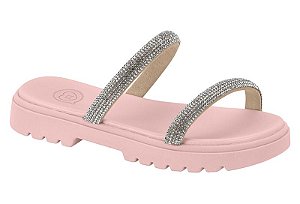 Papete Infantil Molekinha 2 Tiras Strass Calce Facil  Rosa