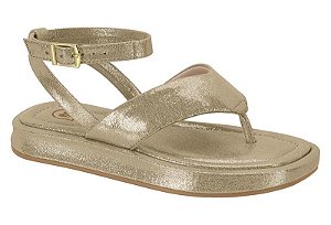 Sandalia Infantil Molekinha Flat Tira Amarração Com Fivela  Dourado