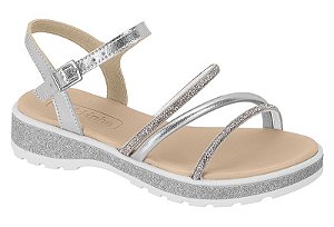 Papete Infantil Molekinha Com 3 Tiras Prata/Branco