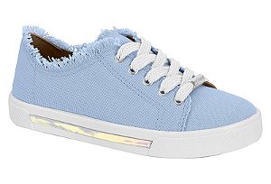 Tenis Molekinha Urbano Com Cadarço Detalhe Holografico Jeans