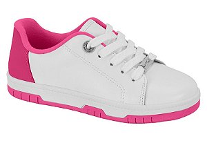 Tenis Infantil Molekinha Casual Com Cadarço Branco/Pink