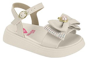 Sandalia Infantil Bebê Molekinha Com Laço Branco Off