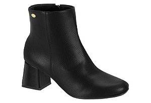 Bota Vizzano Salto Bloco Com Ziper Cano Medio Preto