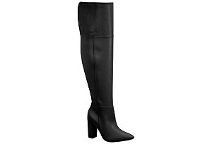 Bota Vizzano Montaria Ziper Cano Longo Com Salto Alto Preto