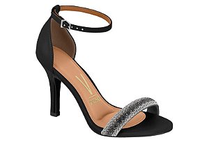 Sandalia Vizzano Fivela Salto Fino Tira Com Strass Preto